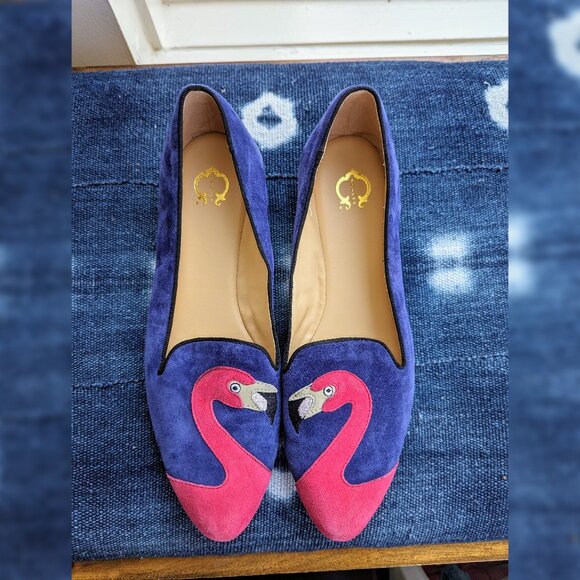 C. Wonder Shoes - C Wonder Suede Flamingo Loafers